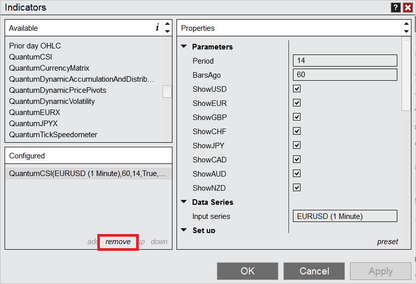 QuantumCSI for NinjaTrader 8 remove